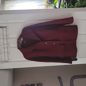 Vintage worsted 100% wool LL Bean Cranberry Red Jacket - size small